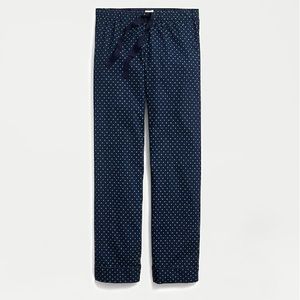 {J.Crew} Woven Navy/Green Polka Dot Print PJ Pants